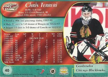 1998-99 Pacific - Ice Blue #40 Chris Terreri Back