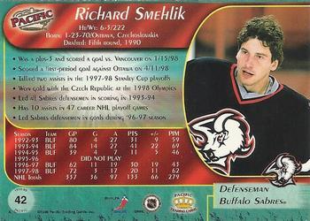 1998-99 Pacific - Ice Blue #42 Richard Smehlik Back