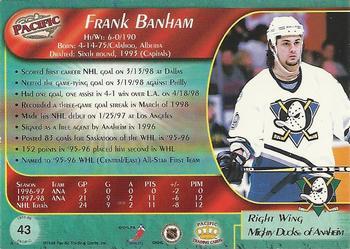 1998-99 Pacific - Ice Blue #43 Frank Banham Back