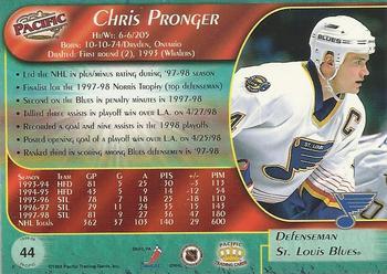 1998-99 Pacific - Ice Blue #44 Chris Pronger Back