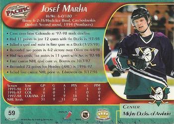 1998-99 Pacific - Ice Blue #59 Josef Marha Back