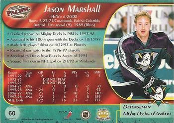 1998-99 Pacific - Ice Blue #60 Jason Marshall Back