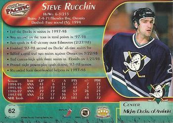 1998-99 Pacific - Ice Blue #62 Steve Rucchin Back
