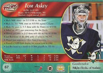 1998-99 Pacific - Ice Blue #67 Tom Askey Back