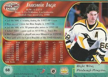 1998-99 Pacific - Ice Blue #68 Jaromir Jagr Back