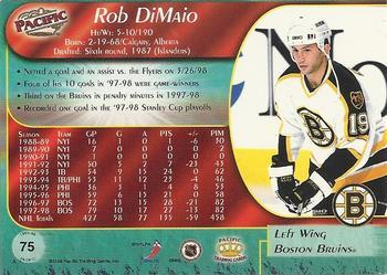 1998-99 Pacific - Ice Blue #75 Rob DiMaio Back