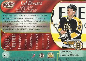 1998-99 Pacific - Ice Blue #76 Ted Donato Back