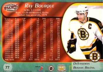 1998-99 Pacific - Ice Blue #77 Ray Bourque Back