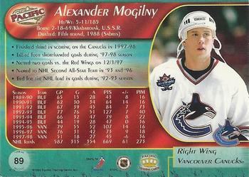 1998-99 Pacific - Ice Blue #89 Alexander Mogilny Back