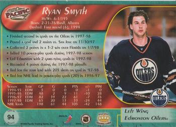 1998-99 Pacific - Ice Blue #94 Ryan Smyth Back