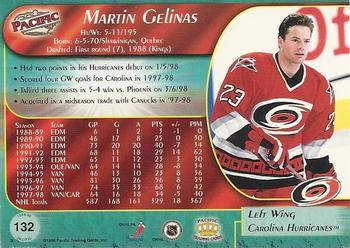 1998-99 Pacific - Ice Blue #132 Martin Gelinas Back