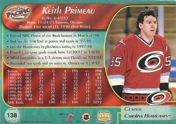 1998-99 Pacific - Ice Blue #138 Keith Primeau Back