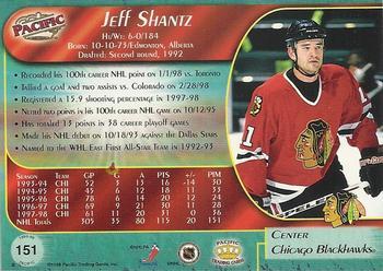 1998-99 Pacific - Ice Blue #151 Jeff Shantz Back