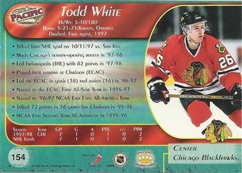 1998-99 Pacific - Ice Blue #154 Todd White Back