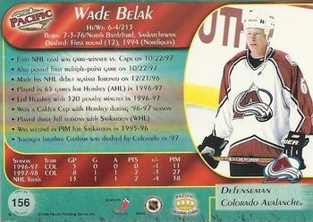 1998-99 Pacific - Ice Blue #156 Wade Belak Back