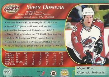 1998-99 Pacific - Ice Blue #159 Shean Donovan Back