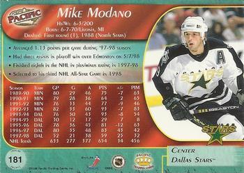 1998-99 Pacific - Ice Blue #181 Mike Modano Back