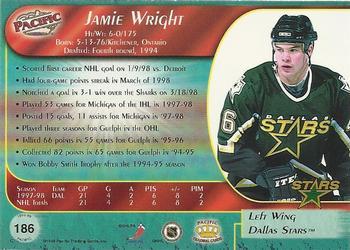 1998-99 Pacific - Ice Blue #186 Jamie Wright Back