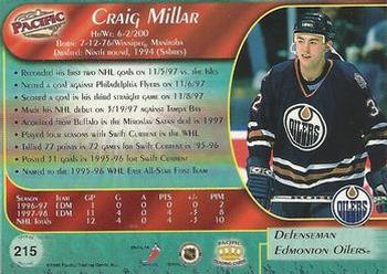 1998-99 Pacific - Ice Blue #215 Craig Millar Back