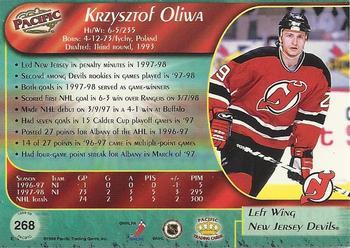 1998-99 Pacific - Ice Blue #268 Krzysztof Oliwa Back