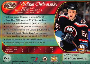 1998-99 Pacific - Ice Blue #277 Vladimir Chebaturkin Back