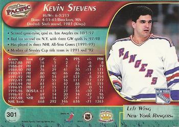 1998-99 Pacific - Ice Blue #301 Kevin Stevens Back