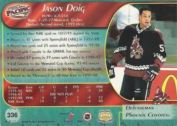 1998-99 Pacific - Ice Blue #336 Jason Doig Back