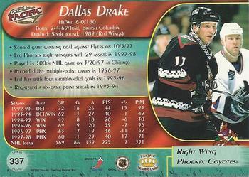 1998-99 Pacific - Ice Blue #337 Dallas Drake Back