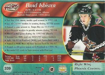 1998-99 Pacific - Ice Blue #339 Brad Isbister Back