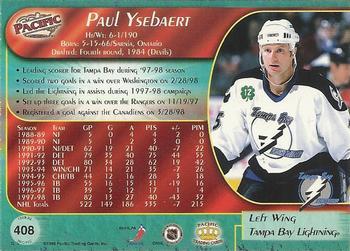 1998-99 Pacific - Ice Blue #408 Paul Ysebaert Back