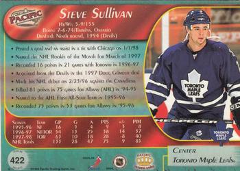 1998-99 Pacific - Ice Blue #422 Steve Sullivan Back