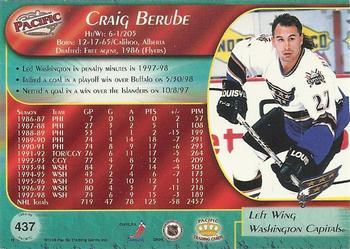 1998-99 Pacific - Ice Blue #437 Craig Berube Back