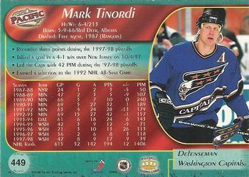 1998-99 Pacific - Ice Blue #449 Mark Tinordi Back