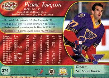 1998-99 Pacific - Ice Blue #374 Pierre Turgeon Back
