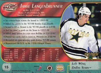 1998-99 Pacific - Red #15 Jamie Langenbrunner Back