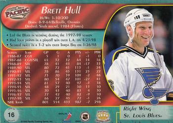 1998-99 Pacific - Red #16 Brett Hull Back
