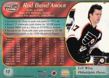1998-99 Pacific - Red #17 Rod Brind'Amour Back