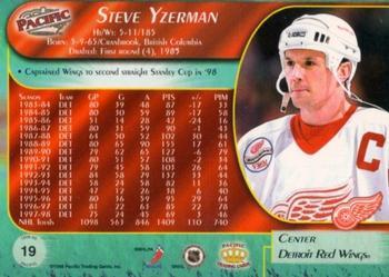 1998-99 Pacific - Red #19 Steve Yzerman Back
