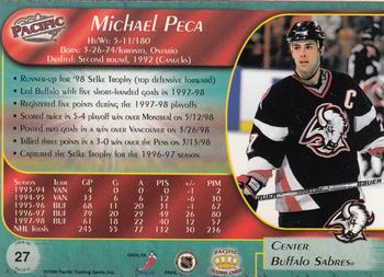 1998-99 Pacific - Red #27 Michael Peca Back
