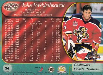1998-99 Pacific - Red #34 John Vanbiesbrouck Back