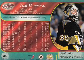 1998-99 Pacific - Red #35 Tom Barrasso Back