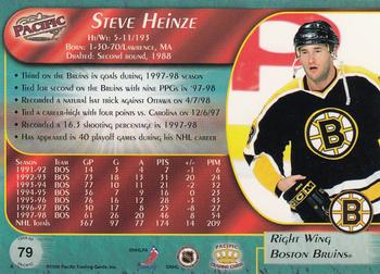 1998-99 Pacific - Red #79 Steve Heinze Back
