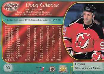 1998-99 Pacific - Red #93 Doug Gilmour Back