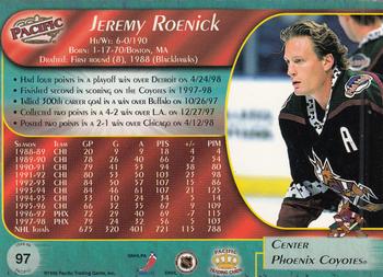 1998-99 Pacific - Red #97 Jeremy Roenick Back