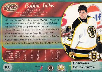 1998-99 Pacific - Red #100 Robbie Tallas Back