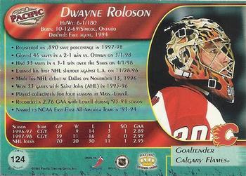 1998-99 Pacific - Red #124 Dwayne Roloson Back