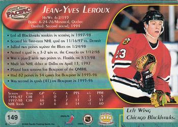 1998-99 Pacific - Red #149 Jean-Yves Leroux Back