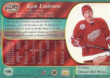 1998-99 Pacific - Red #198 Igor Larionov Back