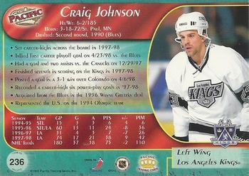 1998-99 Pacific - Red #236 Craig Johnson Back