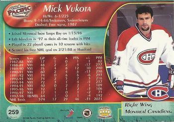 1998-99 Pacific - Red #259 Mick Vukota Back